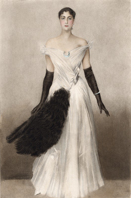 Portrait of Mme ....
from the painting by J. Boldini